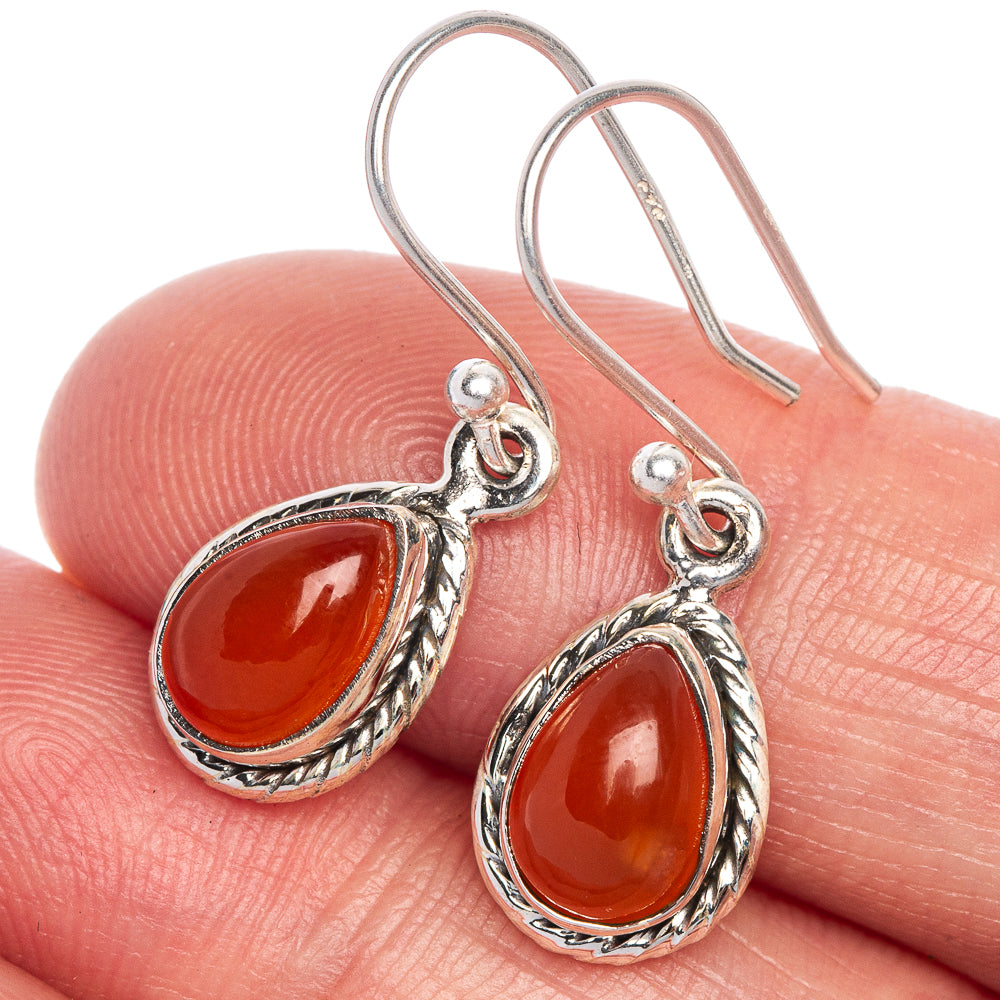Carnelian Earrings 1 1/8" (925 Sterling Silver) E1059