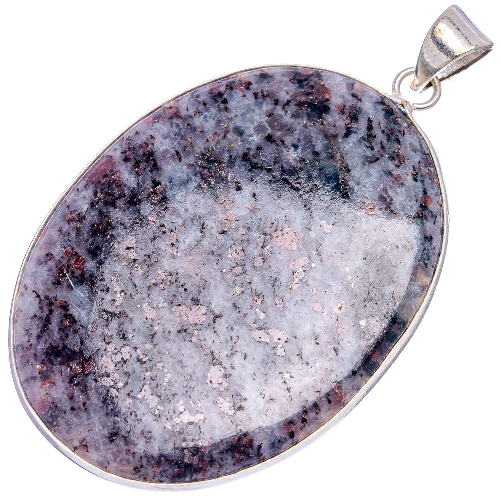 Firestone Palm Stone Pendant 2 3/8" (Silver Plated)