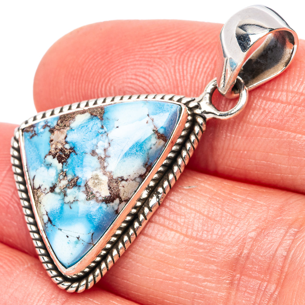 Rare Golden Hills Turquoise Pendant 1 1/2" (925 Sterling Silver) P42702