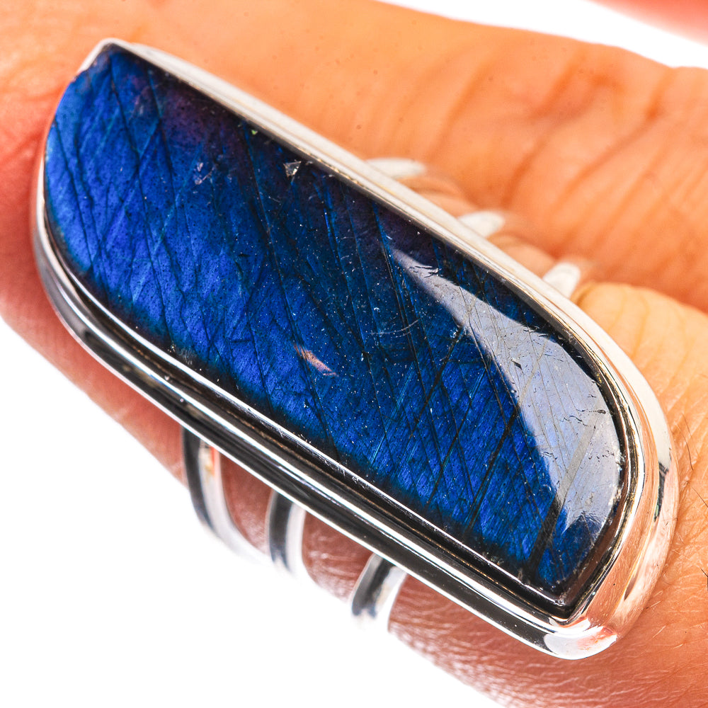 Large Labradorite 925 Sterling Silver Ring Size 7