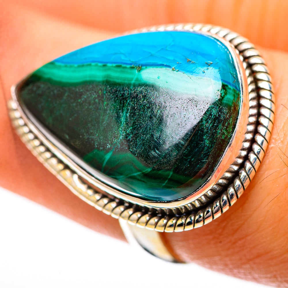 Malachite In Chrysocolla Ring Size 7 (925 Sterling Silver) RING139069