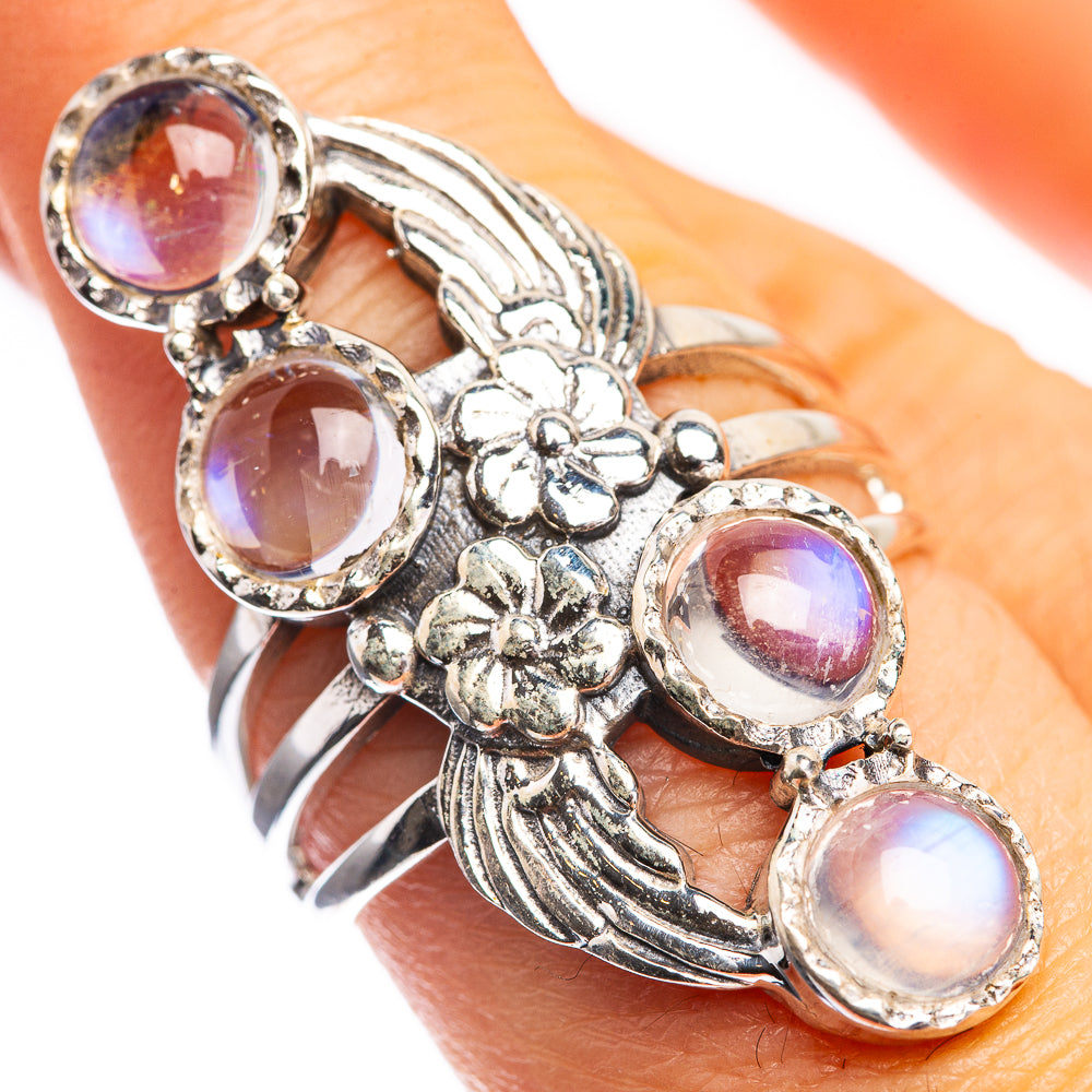 Rainbow Moonstone Ring Size 7.75 (925 Sterling Silver) RING143418