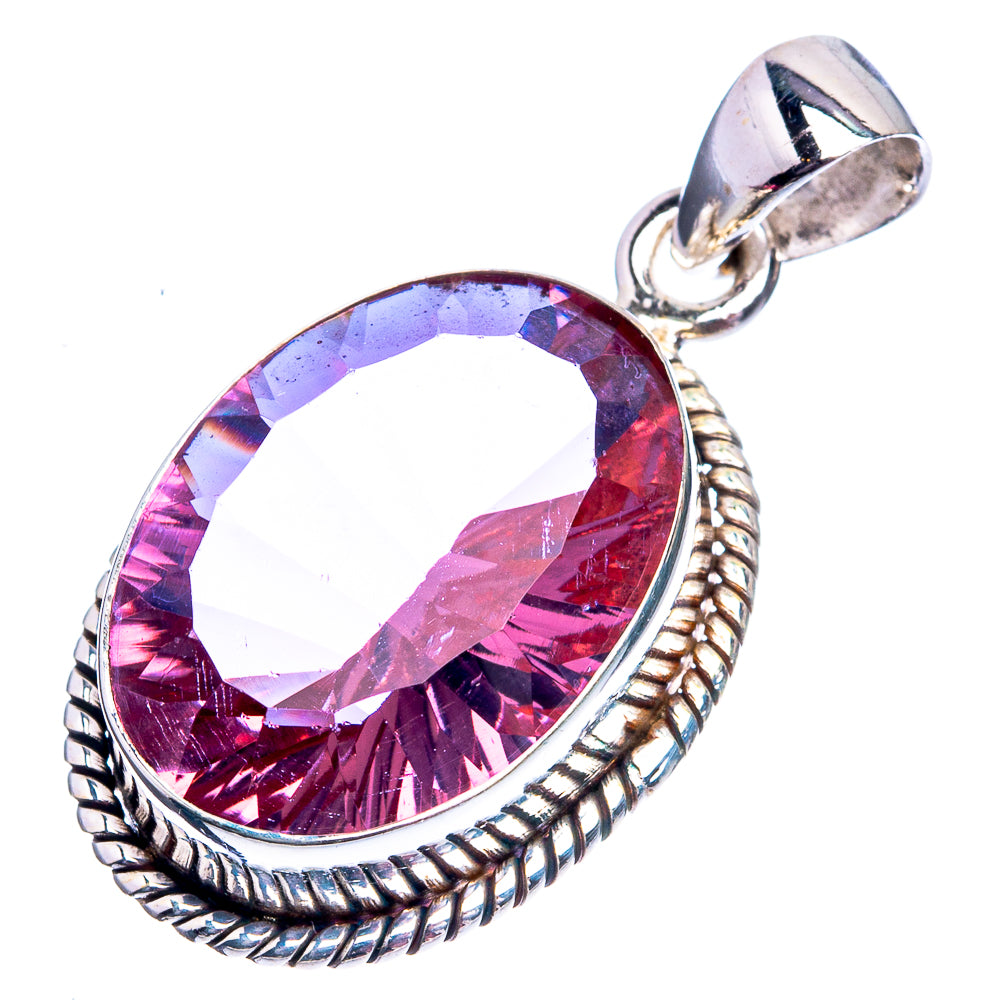 Faceted Color Change Alexandrite (Lab.) Pendant 1 1/4" (925 Sterling Silver) P39018