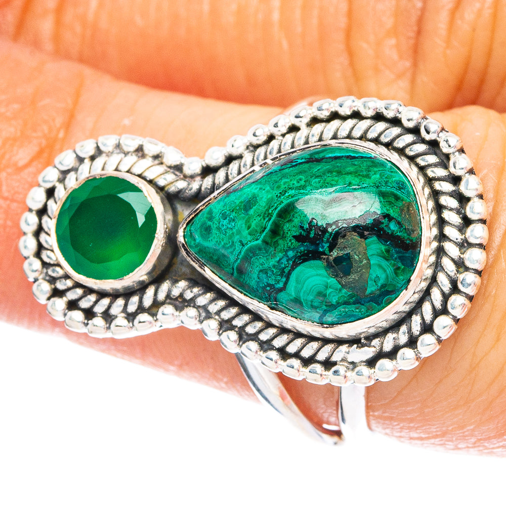 Malachite In Chrysocolla, Green Onyx 925 Sterling Silver Ring Size 7 (925 Sterling Silver) R6116