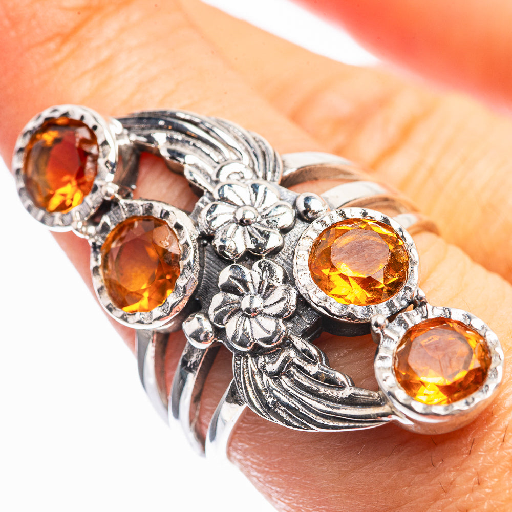 Faceted Citrine Ring Size 7.5 (925 Sterling Silver) R141953