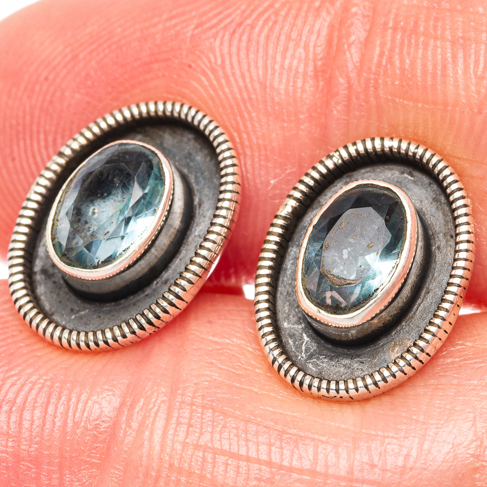Blue Topaz Dainty Earrings 1/2" (925 Sterling Silver) E2002