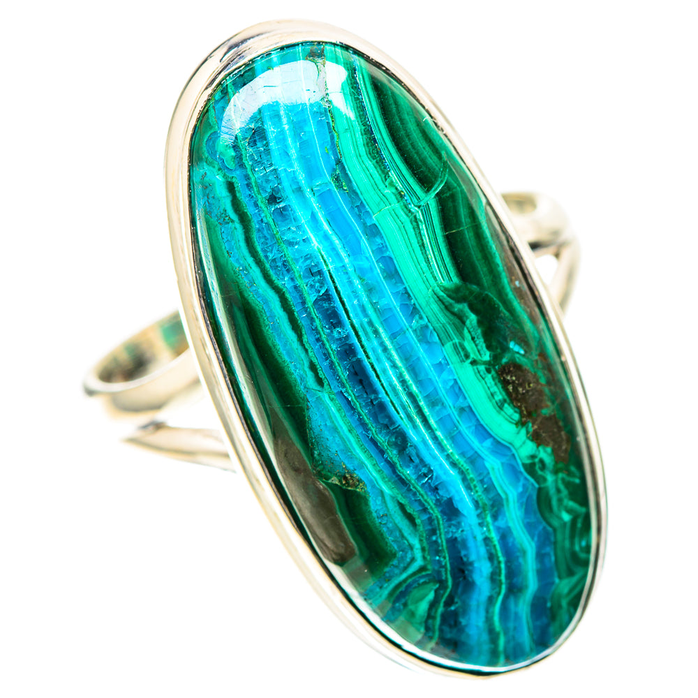 Large Malachite In Chrysocolla Ring Size 10.75 (925 Sterling Silver) RING138650
