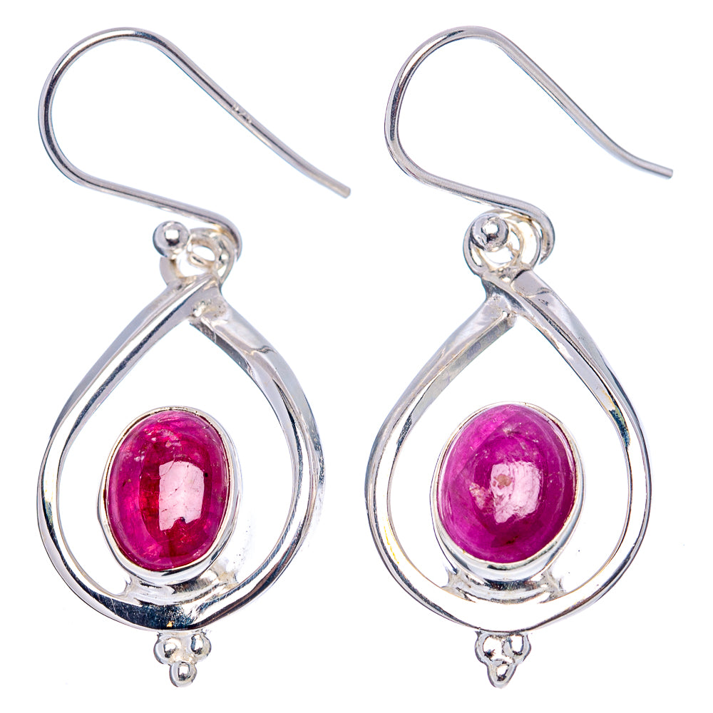Premium Burmese Ruby Earrings 1 1/2" (.925 Sterling Silver)