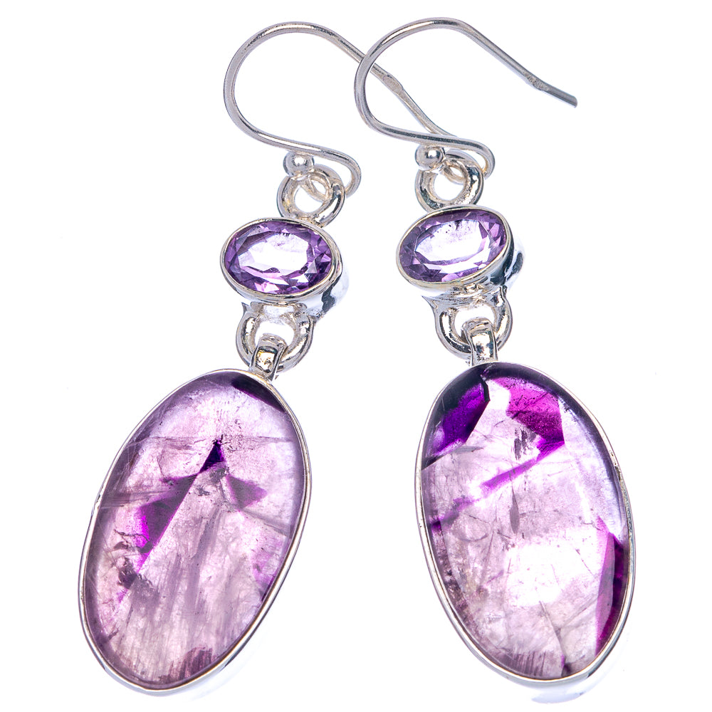 Star Amethyst, Amethyst Earrings 1 7/8" (925 Sterling Silver) E433111