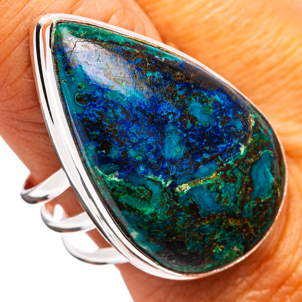 Premium Azurite Malachite Ring Size 10.25 (.925 Sterling Silver)