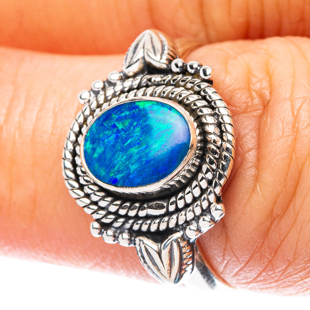 Rare Doublet Opal Ring Size 7.25 (925 Sterling Silver) R4292