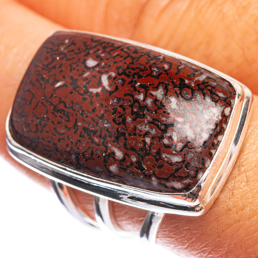 Large Dinosaur Bone 925 Sterling Silver Ring Size 8