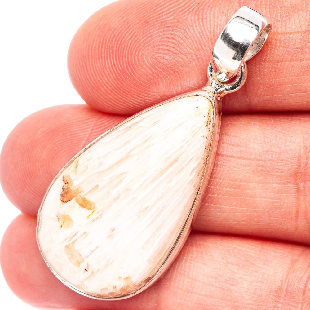 Pink Scolecite Pendant 1 5/8" (.925 Sterling Silver)