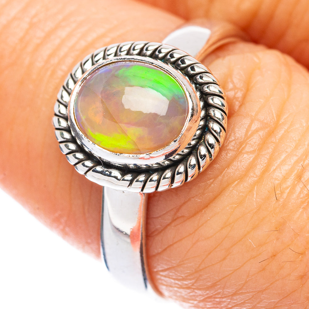 Rare Ethiopian Opal Ring Size 8 (925 Sterling Silver) R2040
