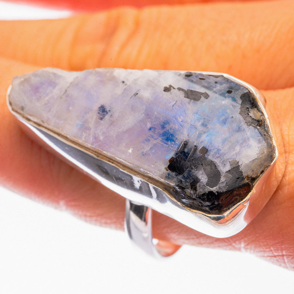 Large Rainbow Moonstone Ring Size 10.5 (925 Sterling Silver) R142212