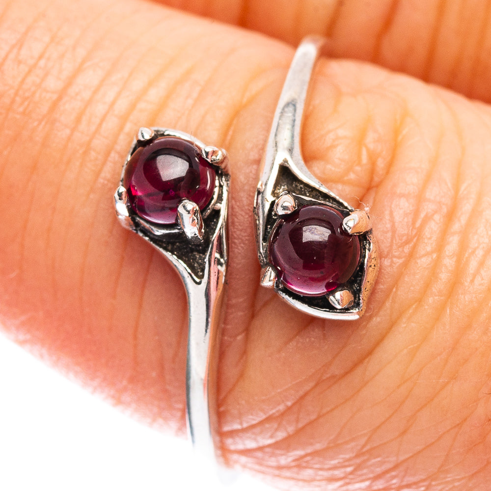 Dainty Garnet Ring Size 8 (.925 Sterling Silver)
