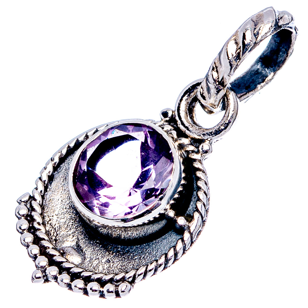 Amethyst Dainty Pendant 7/8" (.925 Sterling Silver)