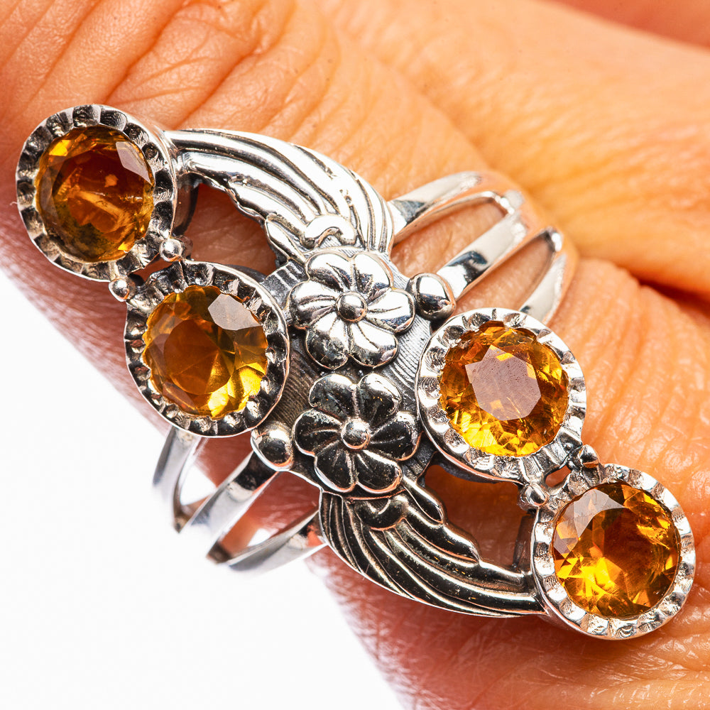 Faceted Citrine Ring Size 10.75 (925 Sterling Silver) R142287