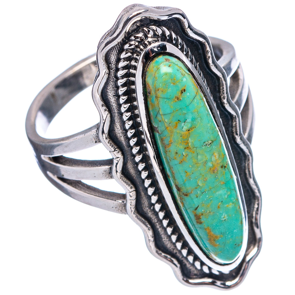 Native Style Royston Turquoise Ring Size 9 (.925 Sterling Silver)