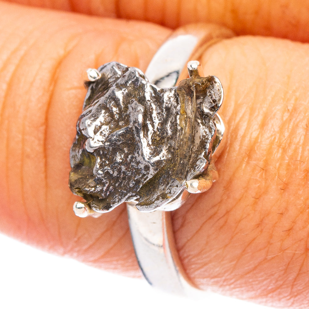 Rare Campo del Cielo Meteorite Ring Size 8 (925 Sterling Silver) R6838
