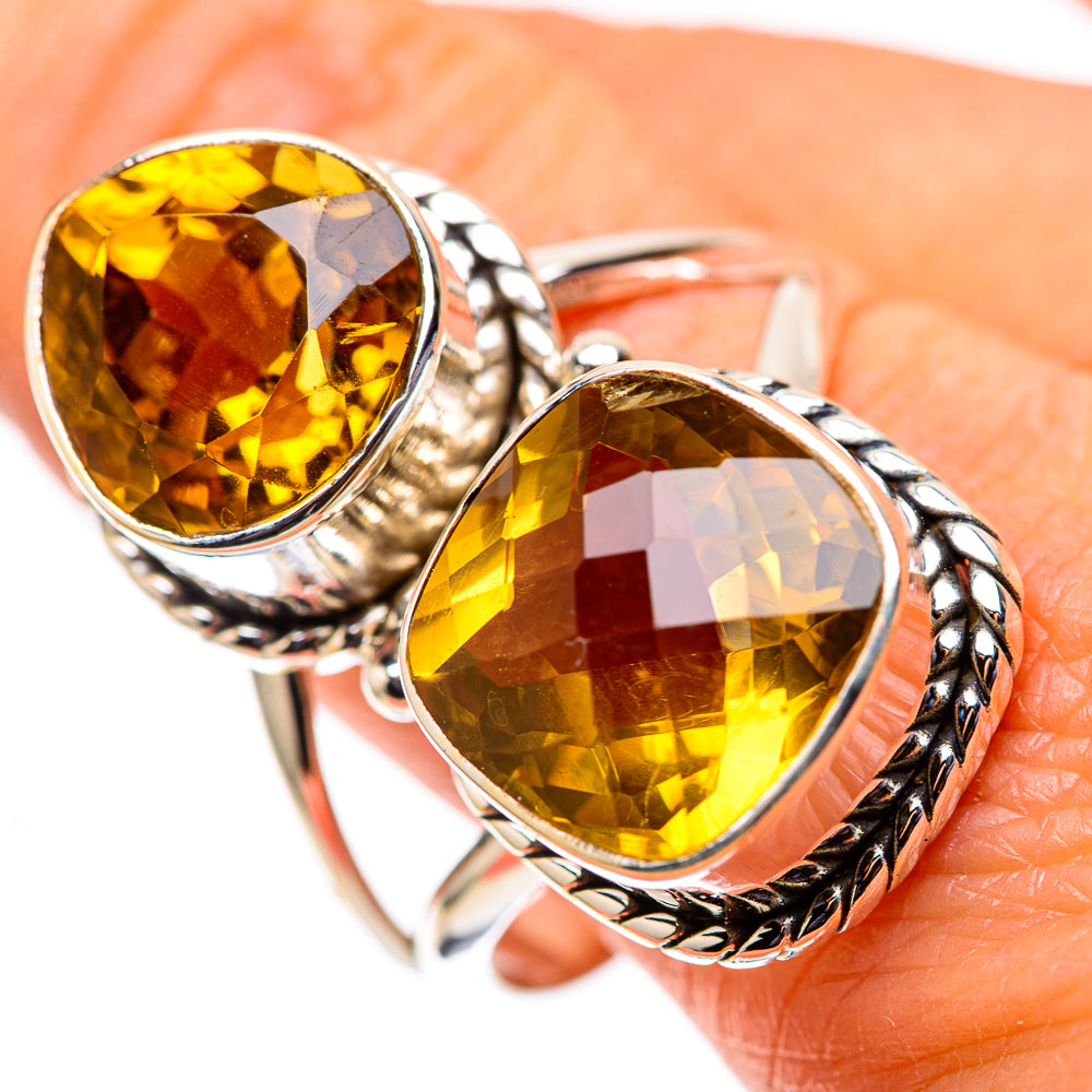 Large Faceted Citrine 925 Sterling Silver Ring Size 11.75 (925 Sterling Silver) RING139506