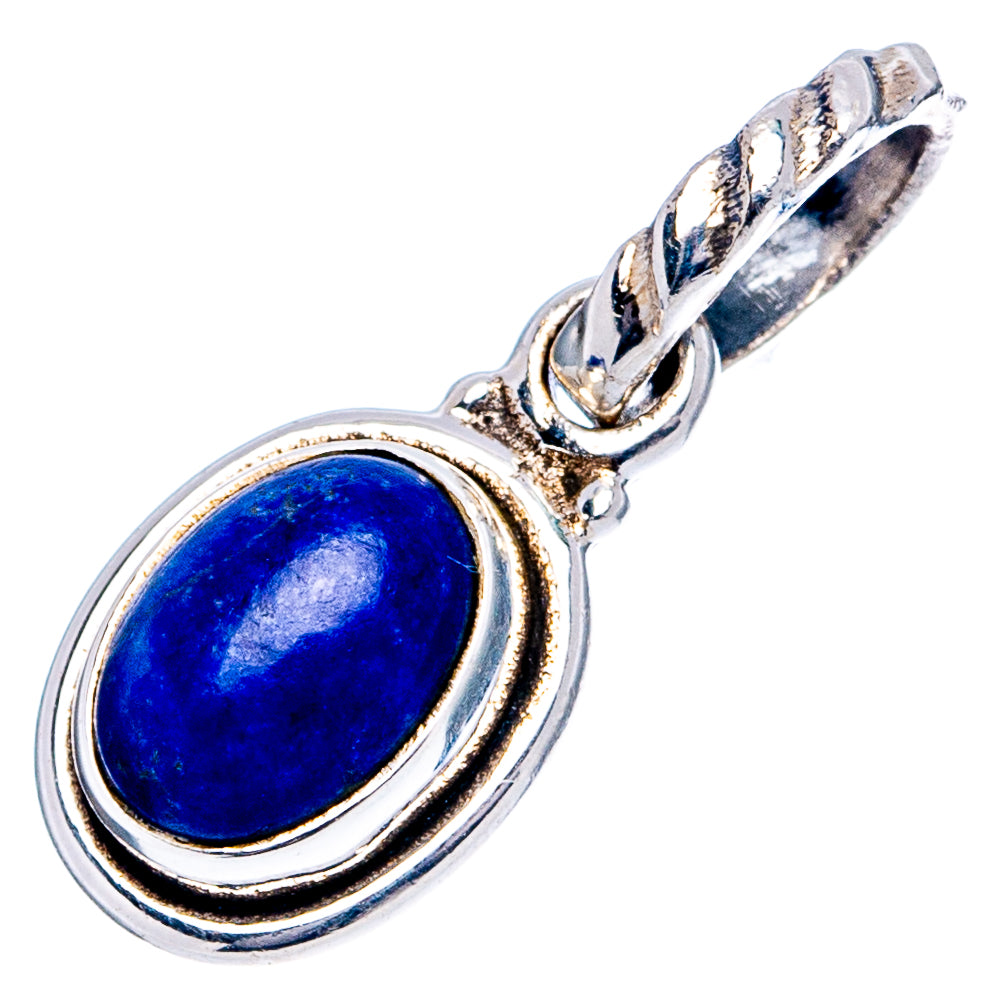 Lapis Lazuli Dainty Pendant 3/4" (.925 Sterling Silver)