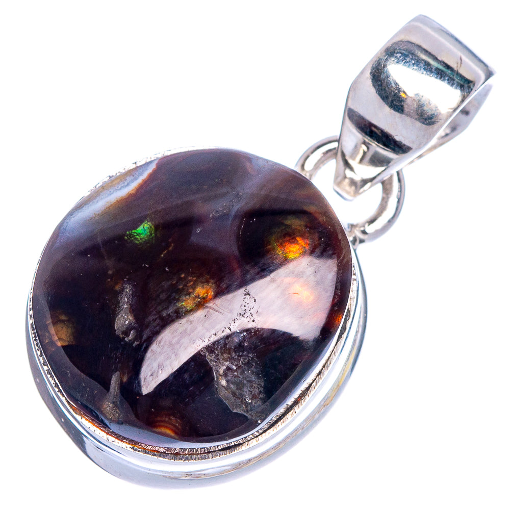 Rare Mexican Fire Agate Pendant 1 1/4" (925 Sterling Silver) P40644