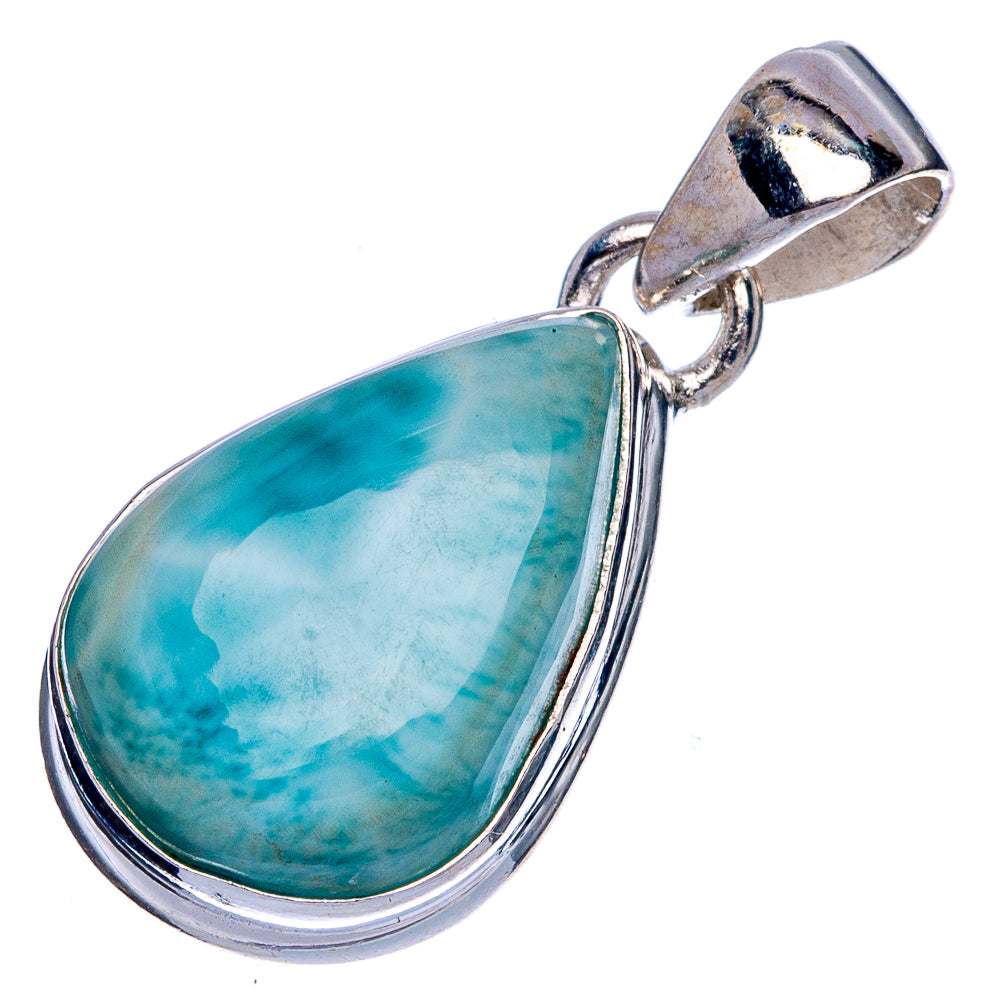 Larimar Pendant 1 1/8" (925 Sterling Silver) P40181