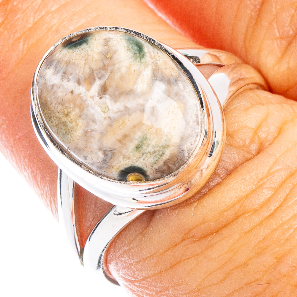 Ocean Jasper Ring Size 6.75 (925 Sterling Silver) R6716