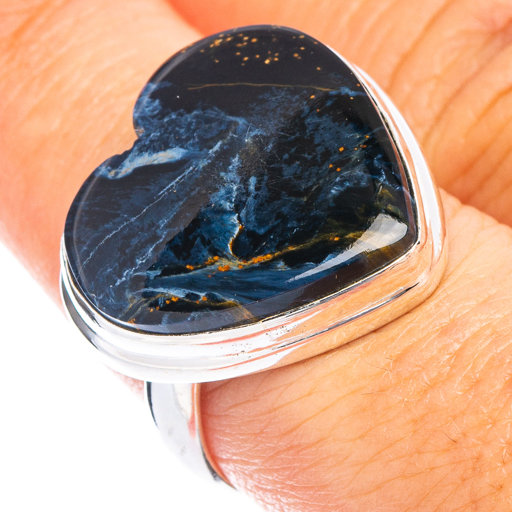 Pietersite Heart Ring Size 7.75 (925 Sterling Silver) R7816