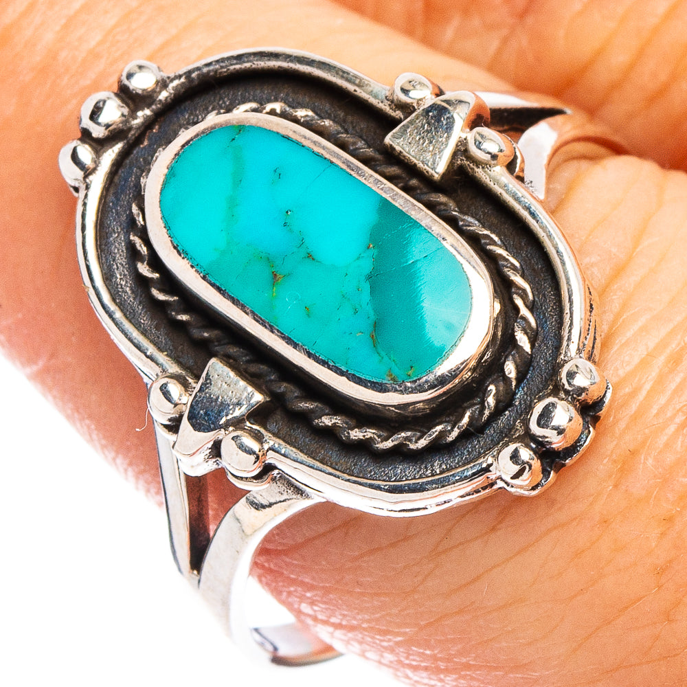 Arizona Turquoise Native Style Ring Size 9.75 (.925 Sterling Silver)