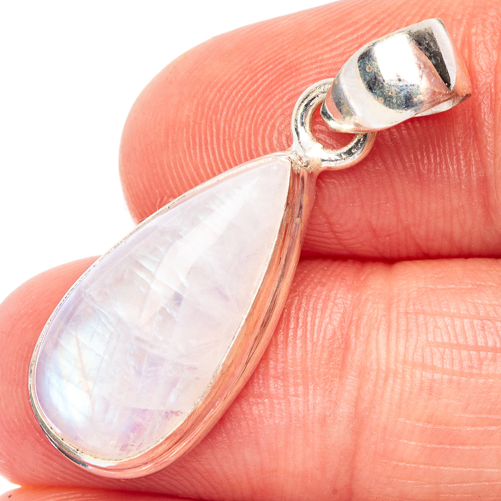 Rainbow Moonstone Pendant 1 1/4" (925 Sterling Silver) P44864