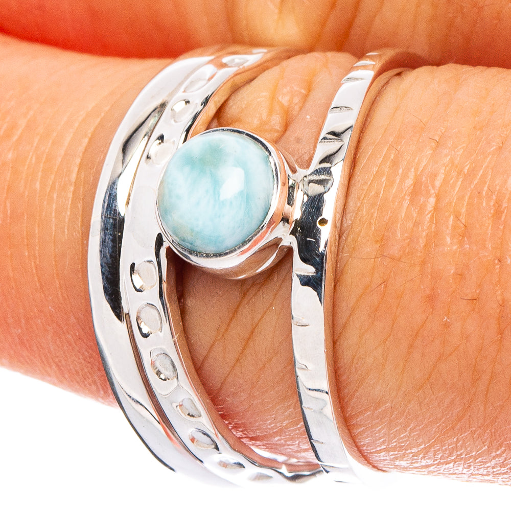 Larimar 925 Sterling Silver Premium Ring Size 8.75 (925 Sterling Silver) R6518