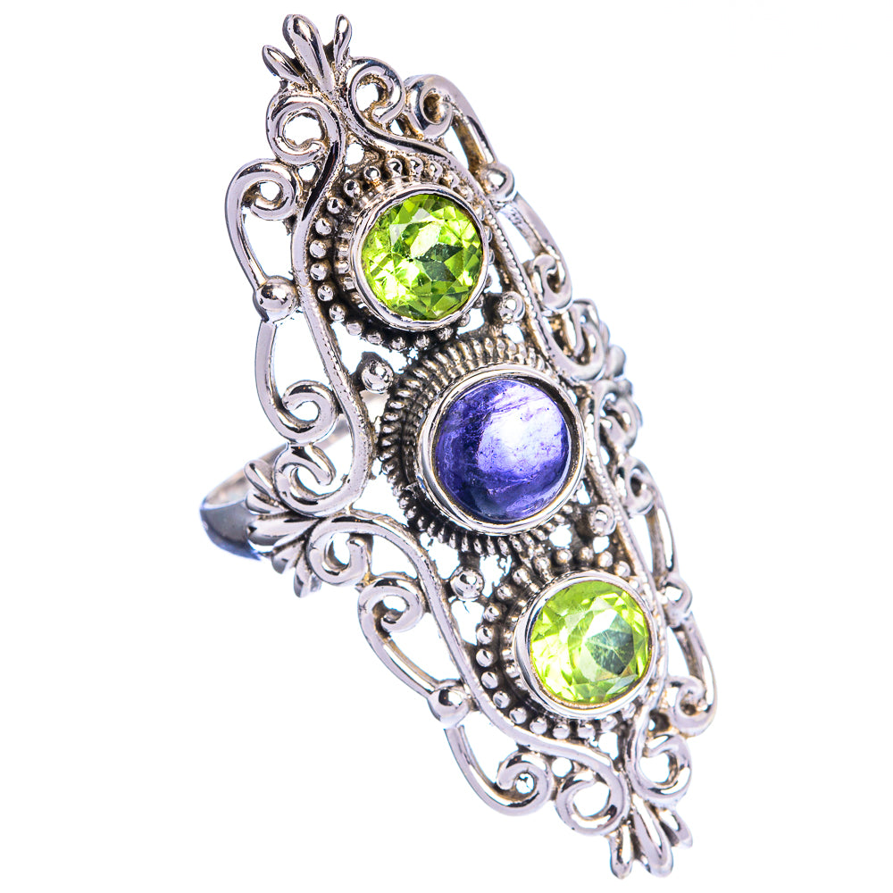 Large Tanzanite, Peridot Ring Size 9.75 (925 Sterling Silver) R144352