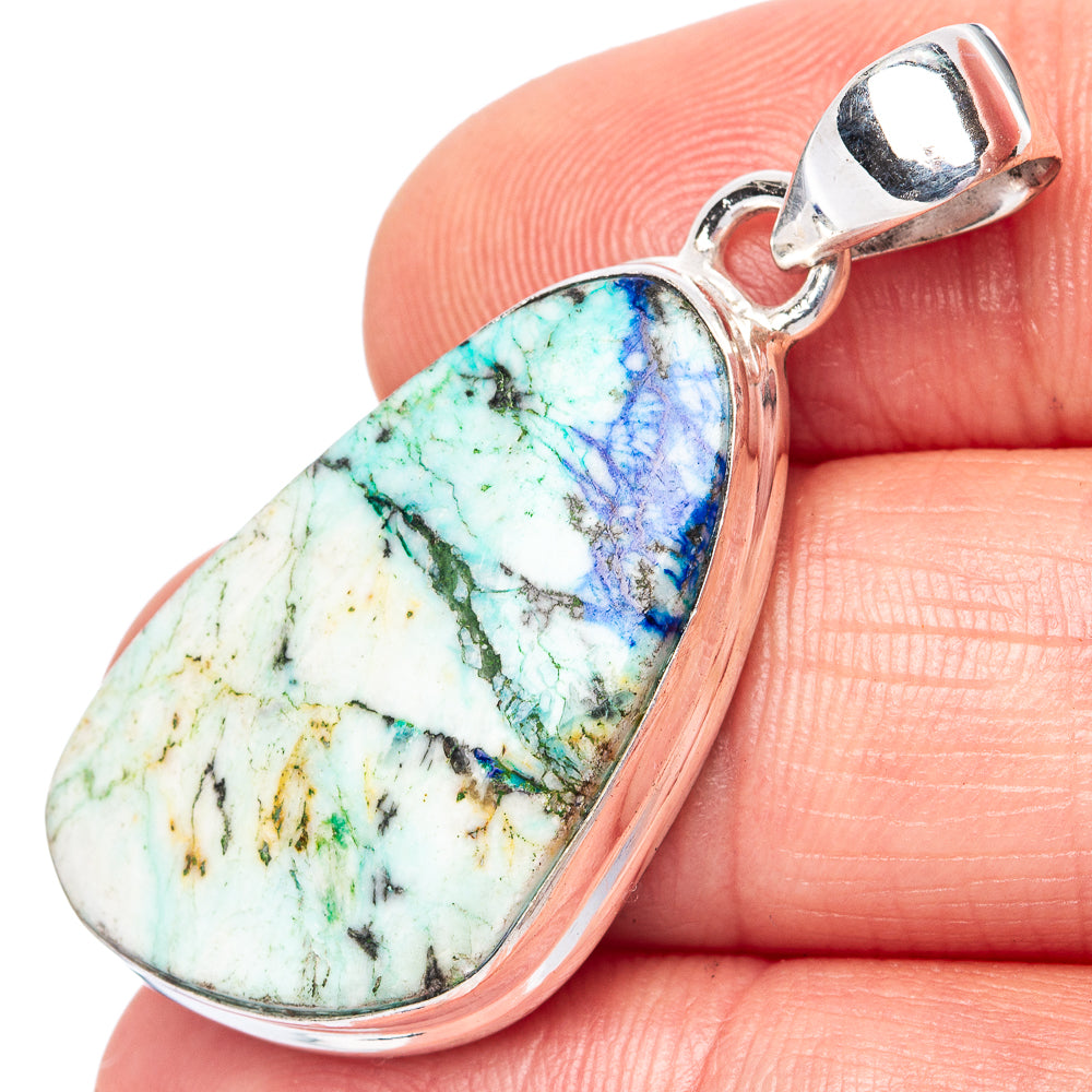 Azurite 925 Sterling Silver Pendant 1 5/8" (925 Sterling Silver) P42631