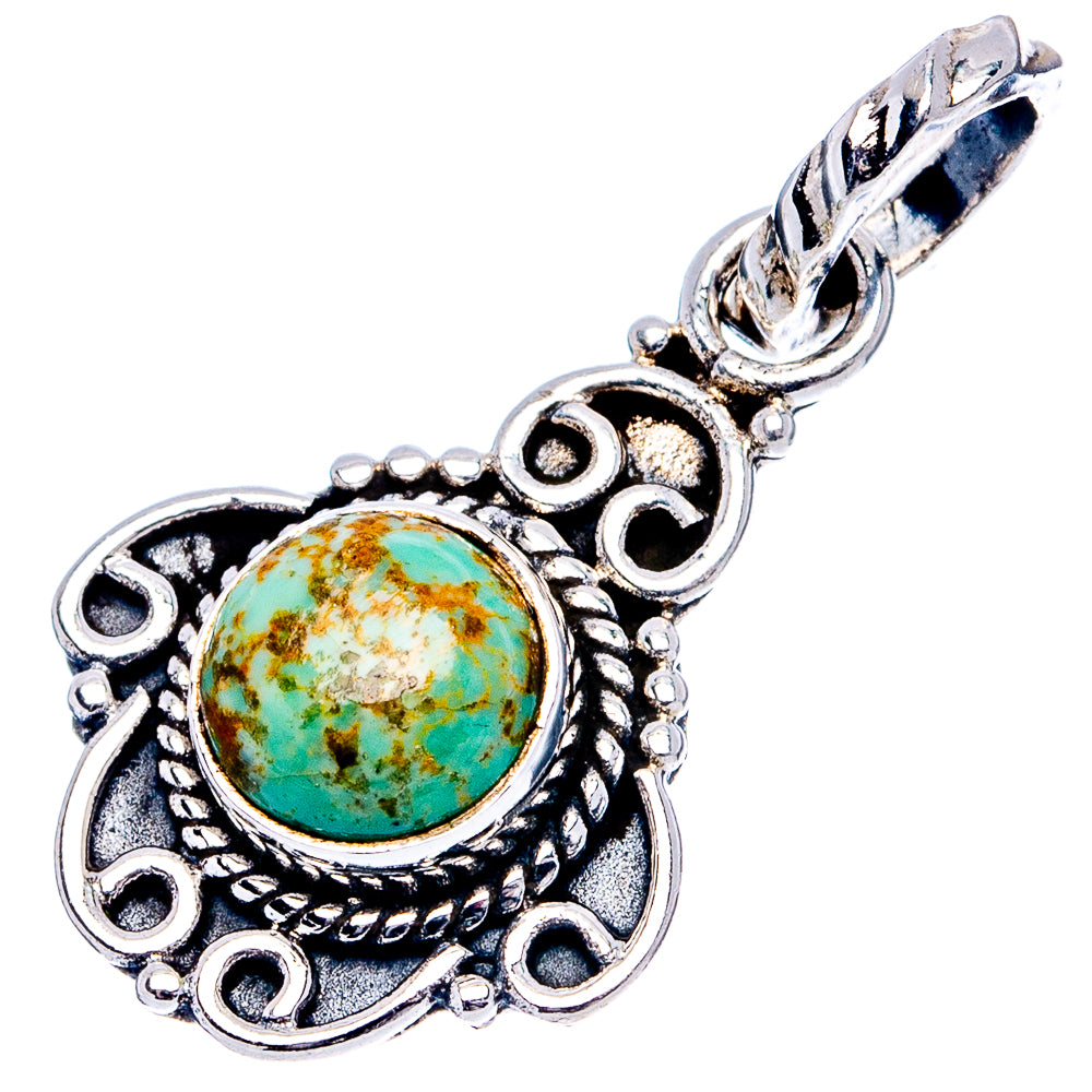 Variscite Dainty Pendant 1 1/8" (.925 Sterling Silver)