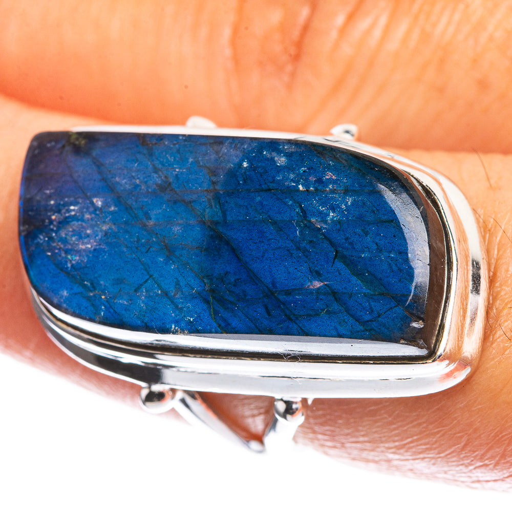 Large Labradorite 925 Sterling Silver Ring Size 6.5