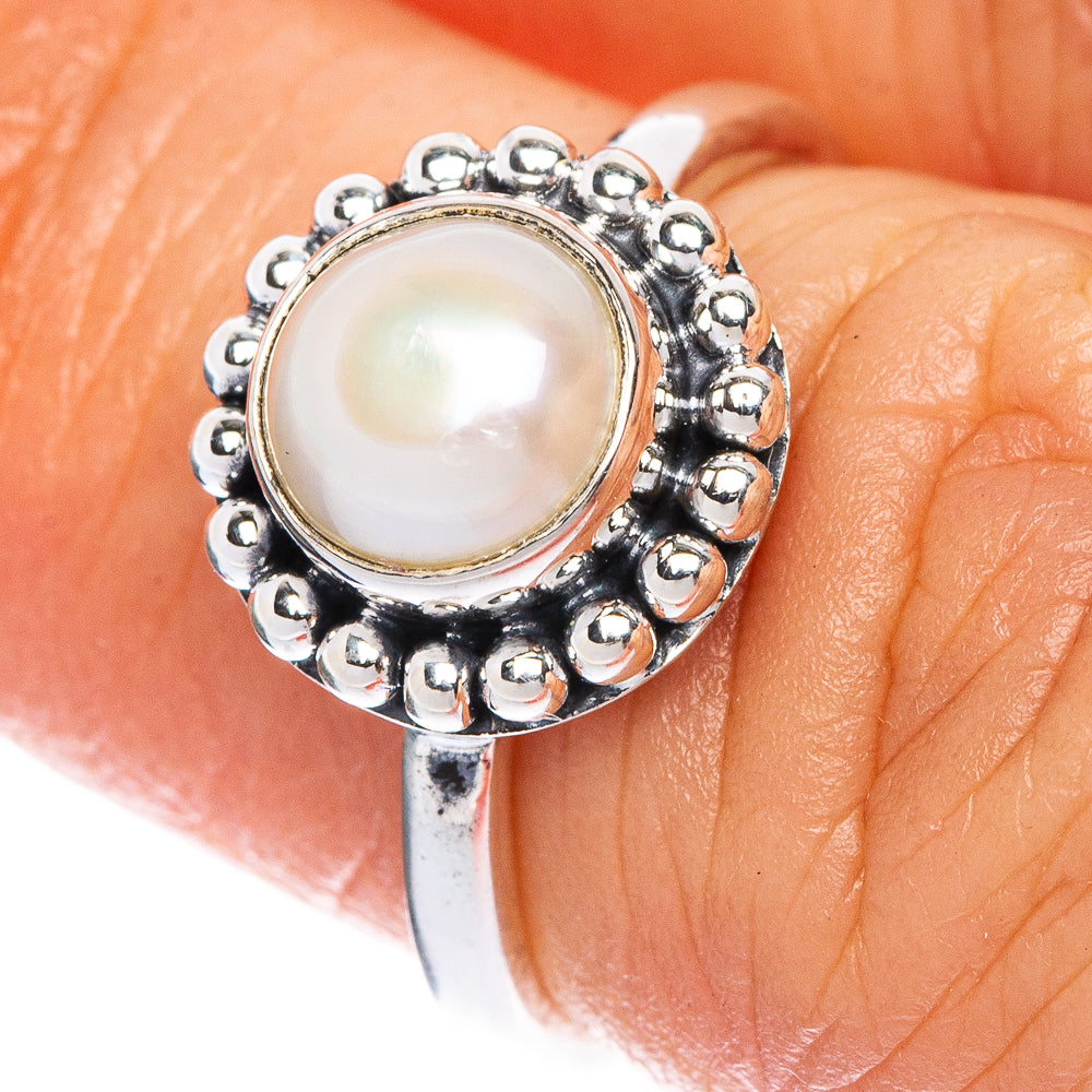 Cultured Pearl Ring Size 5 (925 Sterling Silver) R1049