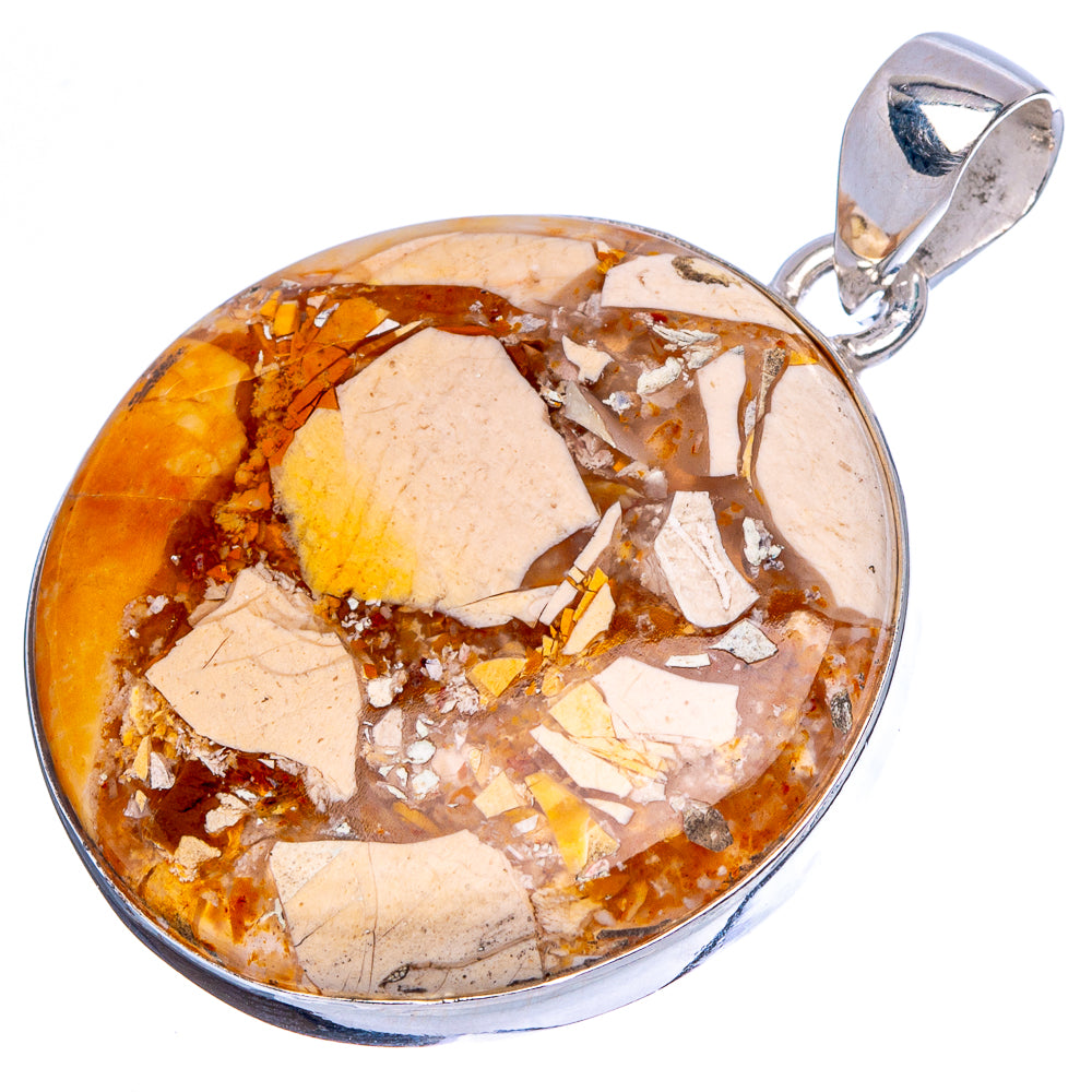 Brecciated Mookaite Pendant 1 1/2" (925 Sterling Silver) P43053