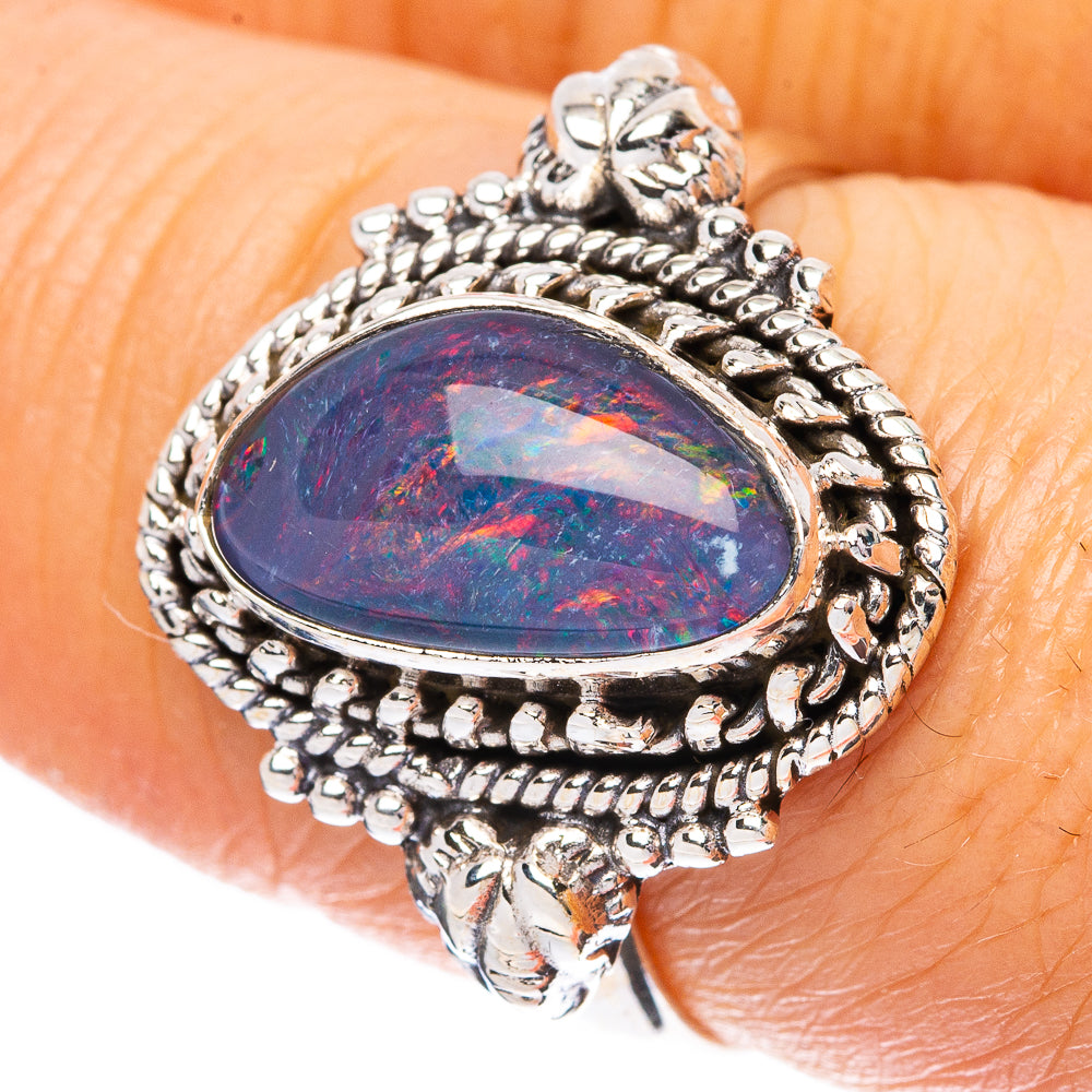 Rare Triplet Opal Ring Size 7.75 (925 Sterling Silver) R4397