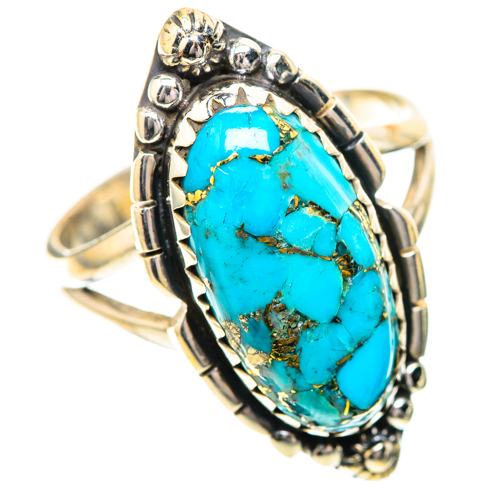 Blue Copper Composite Turquoise Ring Size 8.5 (925 Sterling Silver) RING139820