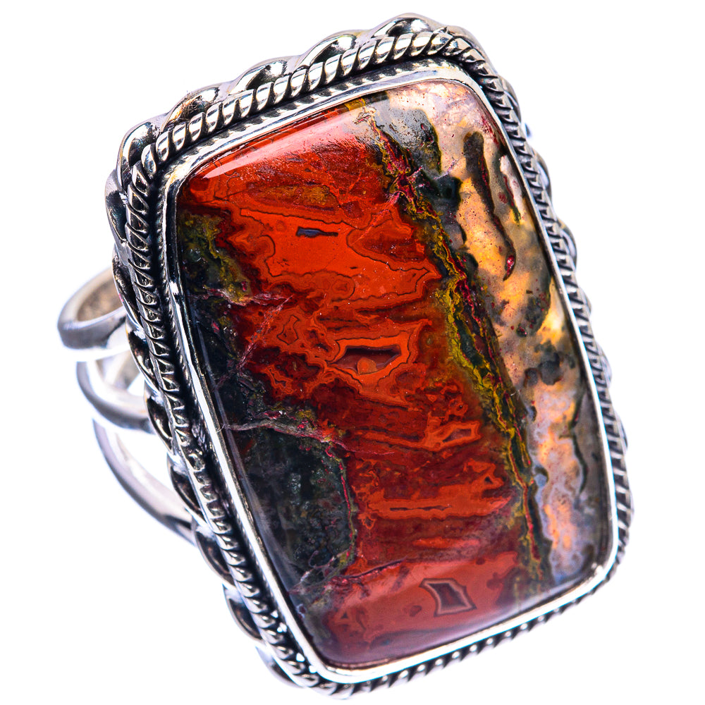 Huge Moroccan Agate Ring Size 11.5 (925 Sterling Silver) R142497