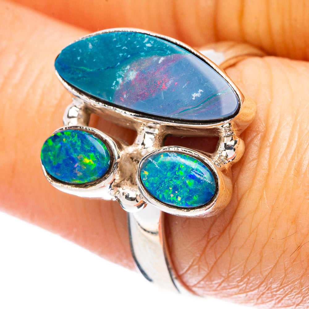 Rare Doublet Opal Ring Size 8 (925 Sterling Silver) R4302