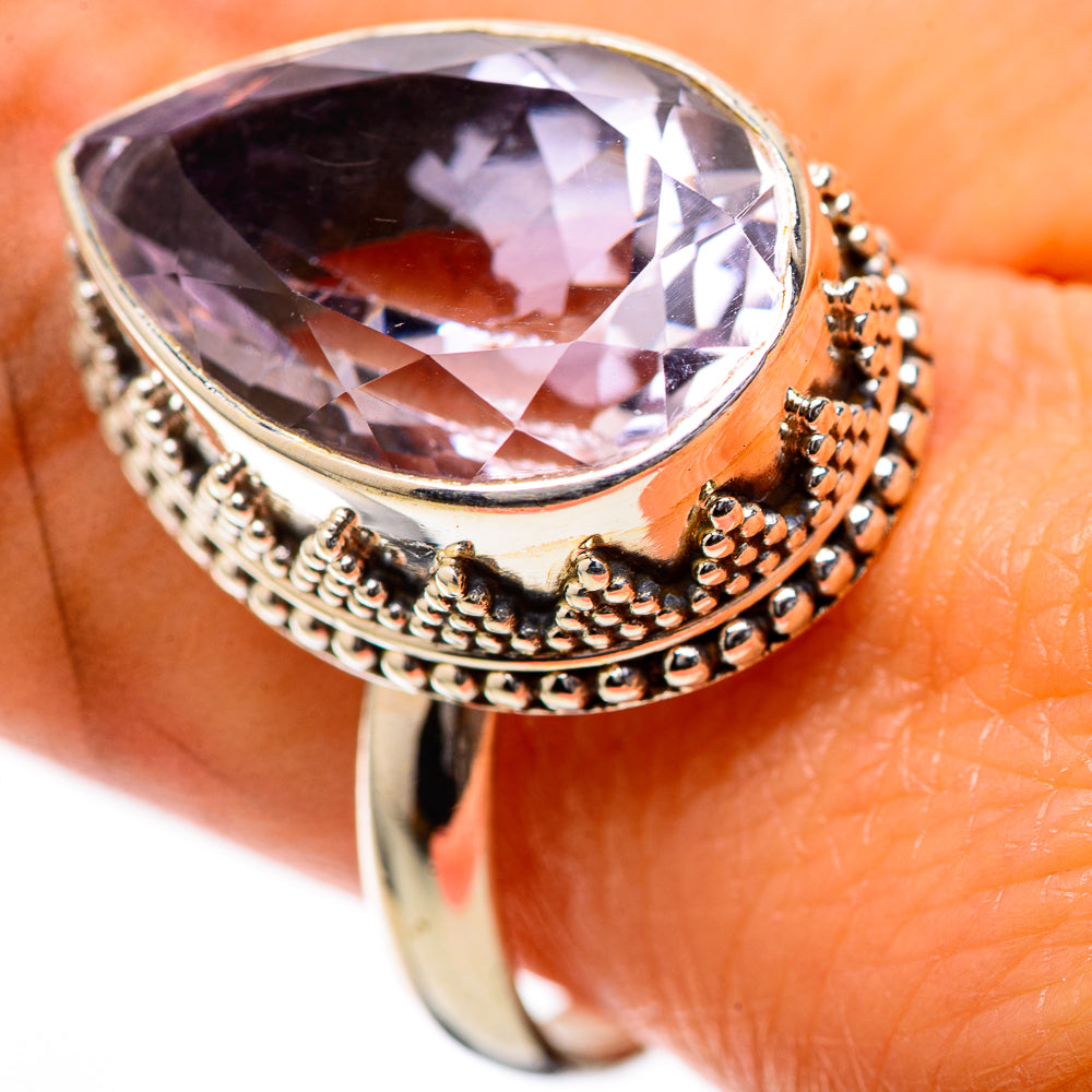 Faceted Pink Amethyst Ring Size 10 (925 Sterling Silver) RING139268