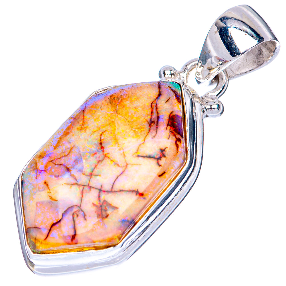 Rare Sterling Opal Pendant 1 3/8" (925 Sterling Silver) P41566