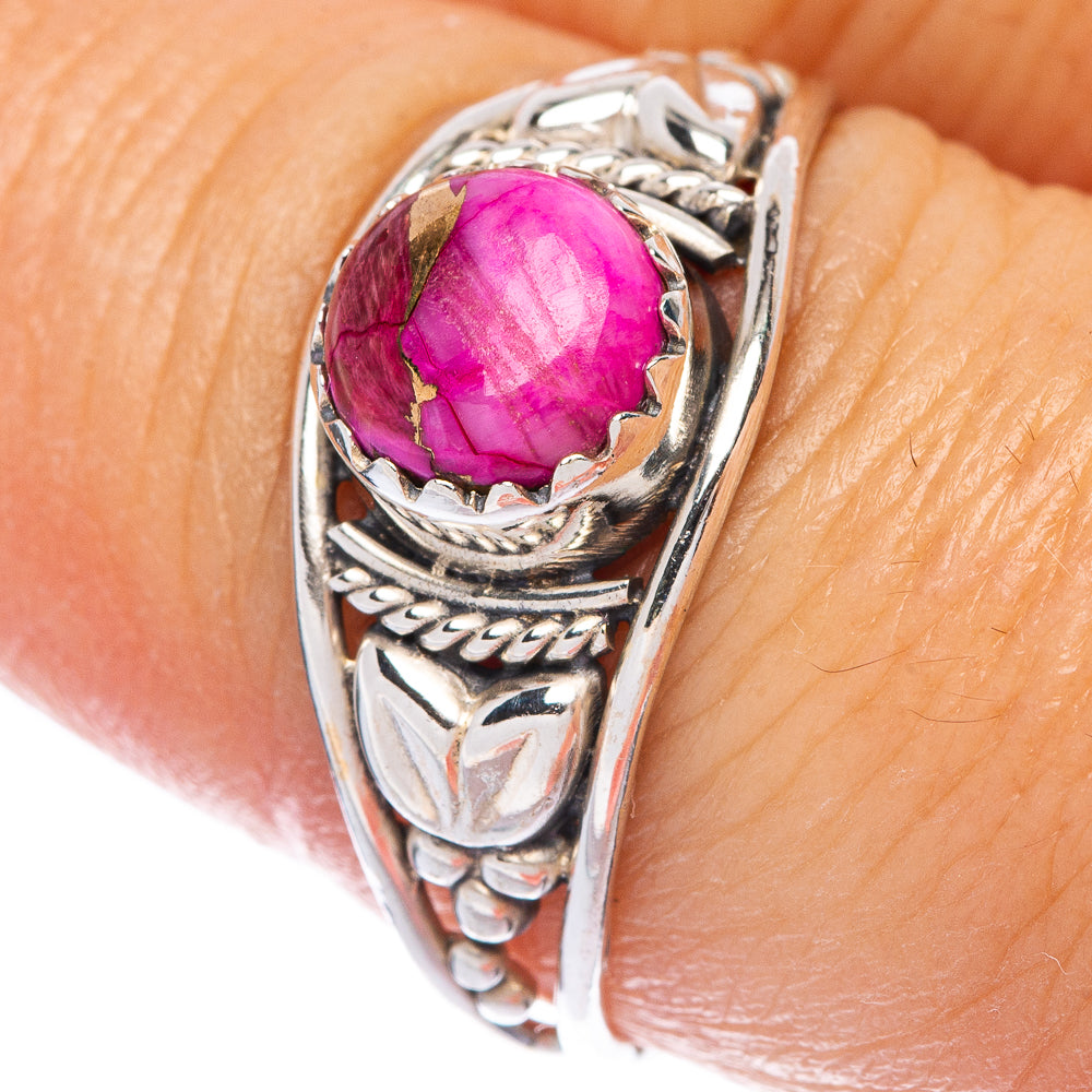 Purple Copper Composite Turquoise Dainty Ring Size 8.75 (925 Sterling Silver) R145750