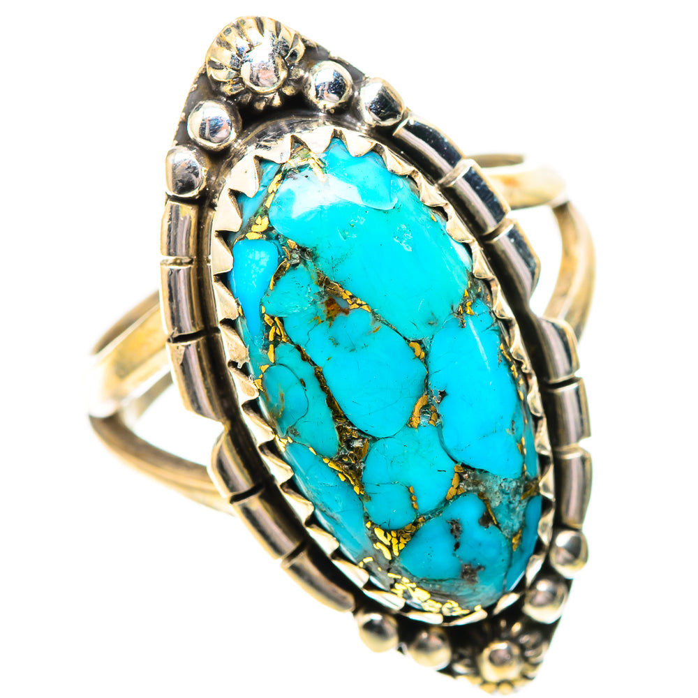 Blue Copper Composite Turquoise Ring Size 6.75 (925 Sterling Silver) RING139857