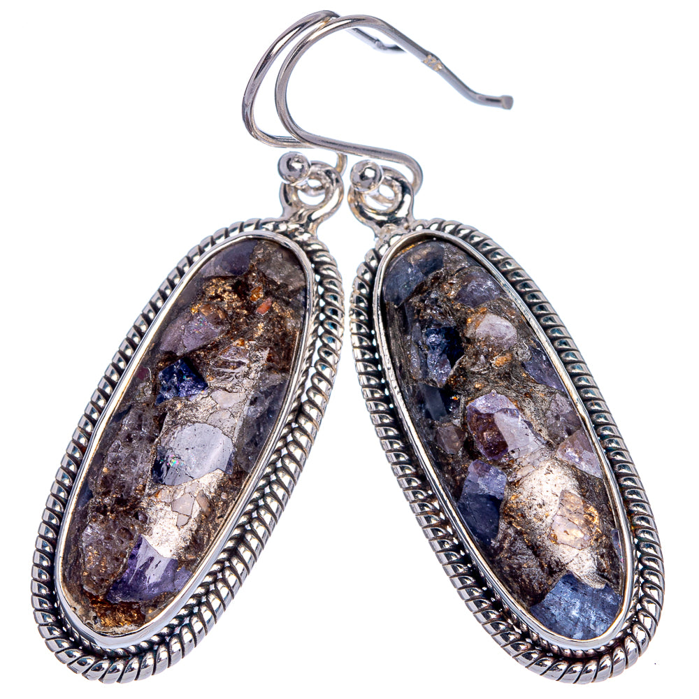 Copper Tanzanite Earrings 1 3/4" (925 Sterling Silver) E433032