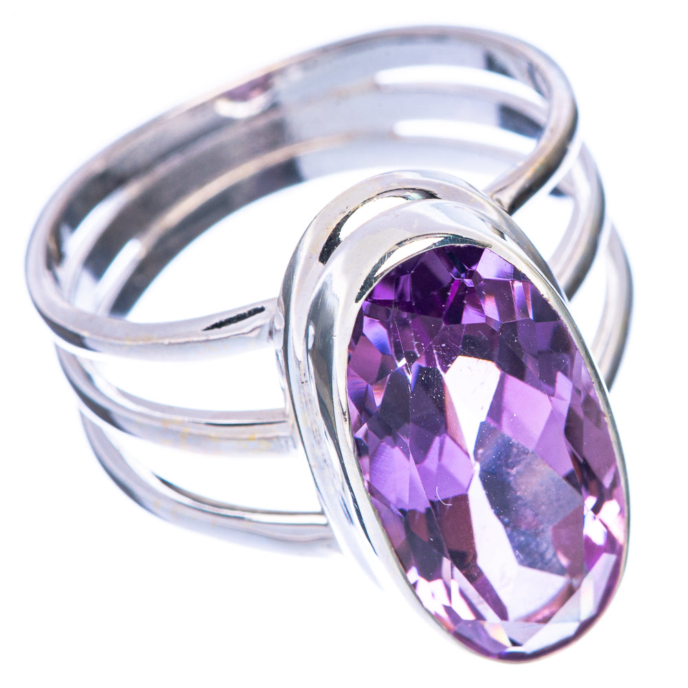 Faceted Amethyst Ring Size 8.75 (925 Sterling Silver) R1761