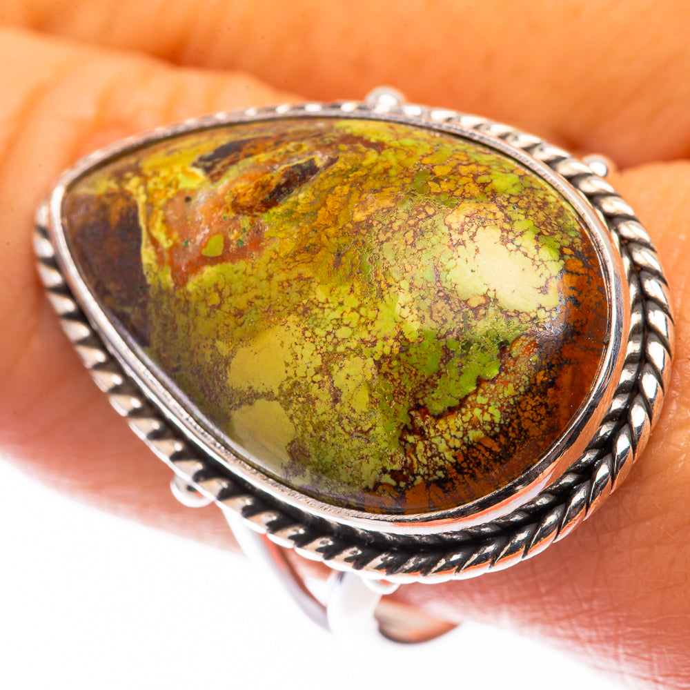 Large Gaspeite Ring Size 10.75 (925 Sterling Silver) R141160